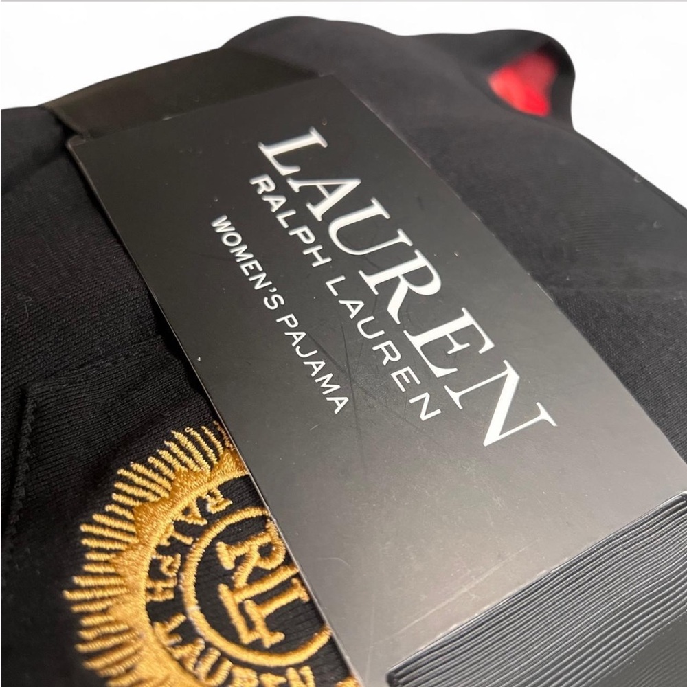 Ralph Lauren Black Pajama with Gold Embroidery